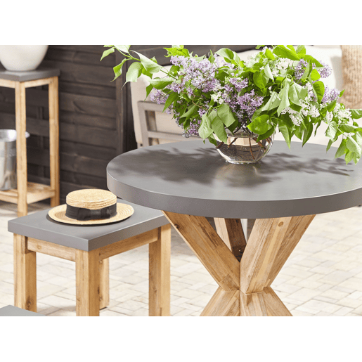 Mesa de refeição de jardim OLBIA 90 cm 90 cm Betão Cinzento