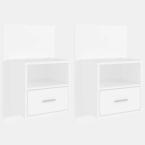 vidaXL Mesas de cabeceira montagem na parede 2 pcs branco