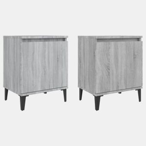 vidaXL Mesas de cabeceira c pernas em metal 40x30x50 cm sonoma cinza