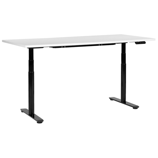 Secretária de pé ajustável eletricamente DESTINAS BrancoPreto 180 cm 80 cm