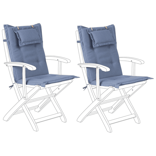 Conjunto de 2 almofadas de encostoassento MAUI 40 x 54 cm Azul