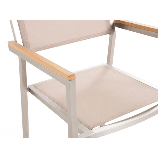 Conjunto de refeições de jardim 6 lugares GROSSETO Granito Polido CinzentoCreme