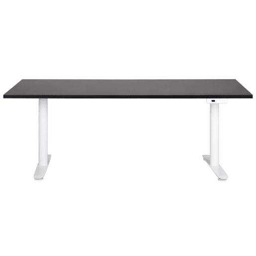 Secretária de pé ajustável eletricamente DESTINAS PretoBranco 180 cm 80 cm