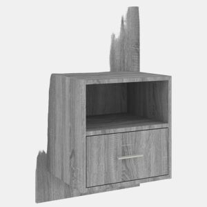 vidaXL Mesa de cabeceira montagem na parede cinzento sonoma