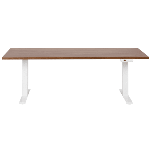 Secretária de pé ajustável eletricamente DESTINES CastanhoBranco 180 cm 80 cm