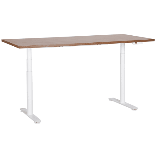 Secretária de pé ajustável eletricamente DESTINAS CastanhoBranco 180 cm 80 cm