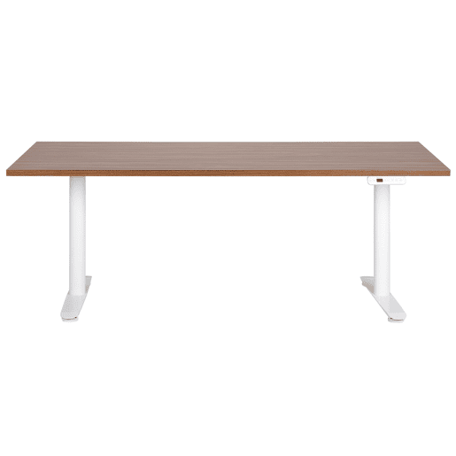Secretária de pé ajustável eletricamente DESTINAS CastanhoBranco 180 cm 80 cm