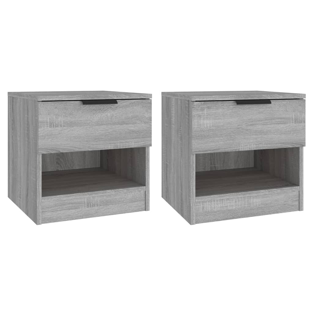 Vidaxl mesitas de noche 2 uds madera contrachapada gris sonoma