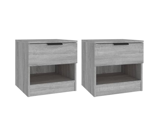 Vidaxl mesitas de noche 2 uds madera contrachapada gris sonoma