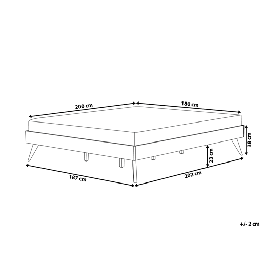 Cama sem cabeceira BERRIC 180 x 200 cm Branco