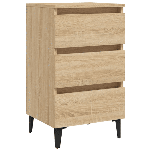 vidaXL Mesa de cabeceira c pernas de metal 40x35x69cm carvalho sonoma vidaXL Mesa de cabeceira c pernas de metal 40x35x69cm carvalho sonoma