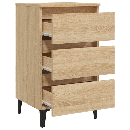 vidaXL Mesa de cabeceira c pernas de metal 40x35x69cm carvalho sonoma vidaXL Mesa de cabeceira c pernas de metal 40x35x69cm carvalho sonoma