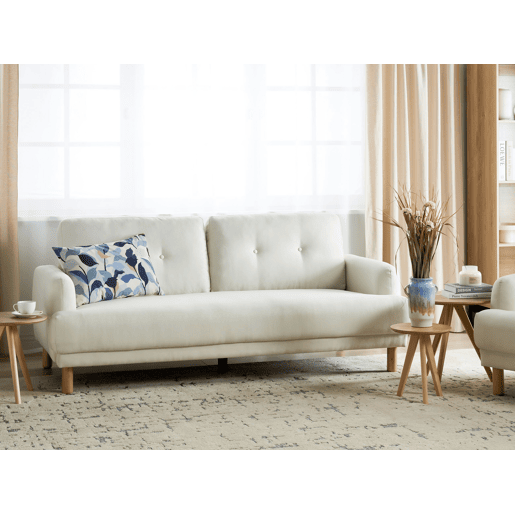 Sofá TUVE Tecido Branco creme 3 lugares Sofá TUVE Tecido Branco creme 3 lugares