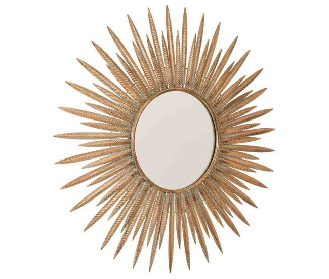 Espejo de metal dorado 92x3x92