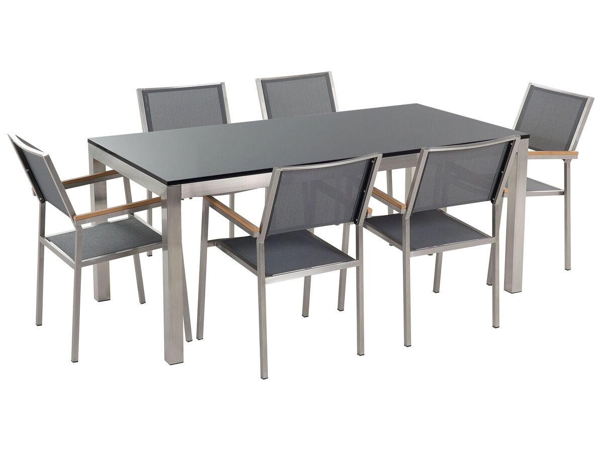 Beliani Conjunto de comedor GROSSETO Grafito