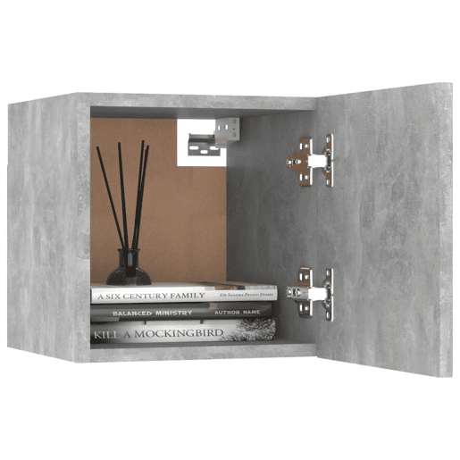 vidaXL Mesa de cabeceira derivados de madeira cinzento cimento vidaXL Mesa de cabeceira derivados de madeira cinzento cimento