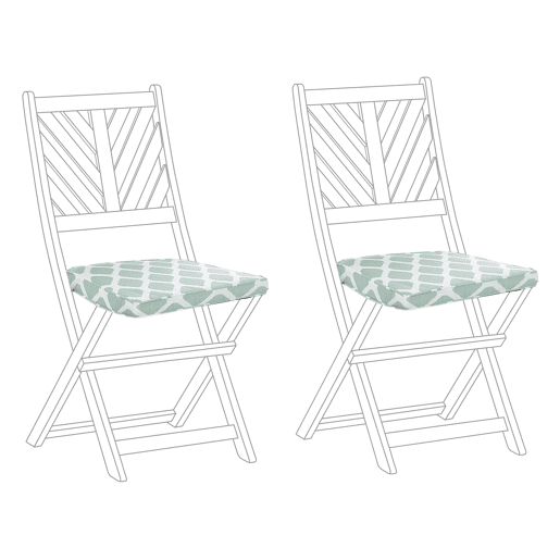 Conjunto de 2 almofadas de cadeira para jardim TERNI 37 x 34 cm Verde menta
