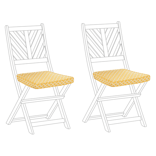 Conjunto de 2 almofadas de cadeira para jardim TERNI 37 x 34 cm Amarelo