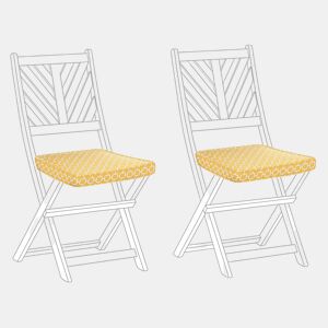 Conjunto de 2 almofadas de cadeira para jardim TERNI 37 x 34 cm Amarelo