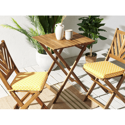 Conjunto de 2 almofadas de cadeira para jardim TERNI 37 x 34 cm Amarelo