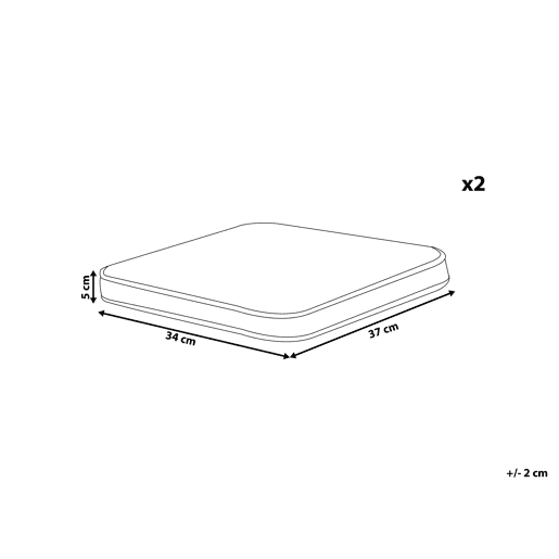 Conjunto de 2 almofadas de cadeira para jardim TERNI 37 x 34 cm Amarelo
