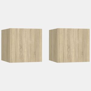 vidaXL Mesas de cabeceira 2 pcs derivados de madeira carvalho sonoma