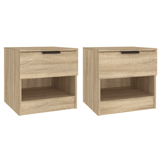 vidaXL Mesas de cabeceira 2pcs derivados de madeira carvalho sonoma