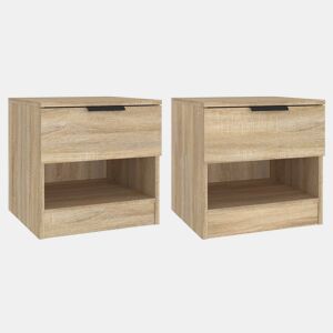 vidaXL Mesas de cabeceira 2pcs derivados de madeira carvalho sonoma