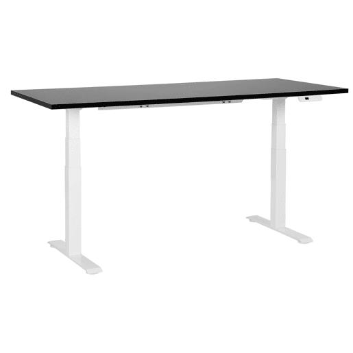Secretária de pé ajustável eletricamente DESTINES PretoBranco 180 cm 80 cm