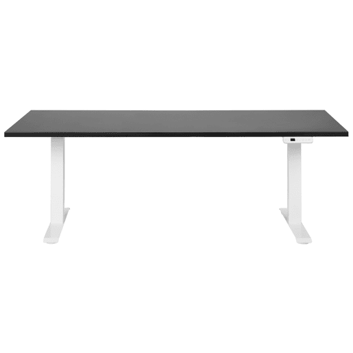 Secretária de pé ajustável eletricamente DESTINES PretoBranco 180 cm 80 cm