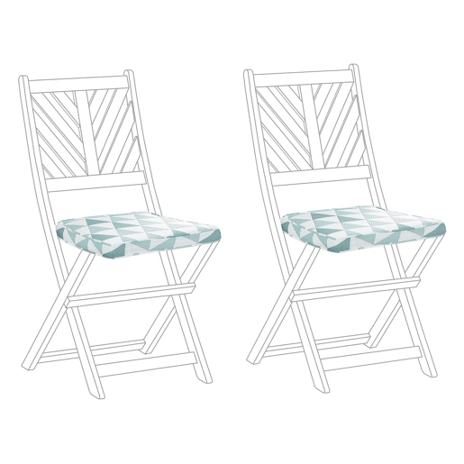 Conjunto de 2 almofadas de cadeira para jardim TERNI 37 x 34 cm Azul claro