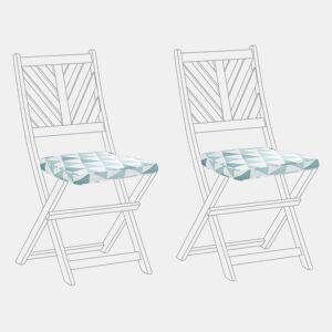 Conjunto de 2 almofadas de cadeira para jardim TERNI 37 x 34 cm Azul claro