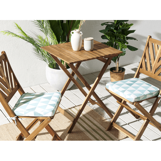 Conjunto de 2 almofadas de cadeira para jardim TERNI 37 x 34 cm Azul claro