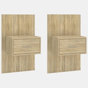 vidaXL Mesas de cabeceira montagem na parede 2 pcs cor carvalho sonoma