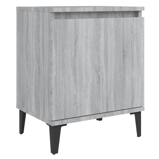 vidaXL Mesa de cabeceira c pernas em metal 40x30x50 cm sonoma cinza