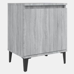 vidaXL Mesa de cabeceira c pernas em metal 40x30x50 cm sonoma cinza