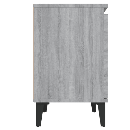 vidaXL Mesa de cabeceira c pernas em metal 40x30x50 cm sonoma cinza