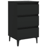 vidaXL Mesa de cabeceira c pernas de metal 40x35x69 cm preto