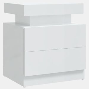 vidaXL Mesa de cabeceira 45x35x52cm derivados madeira branco brilhante