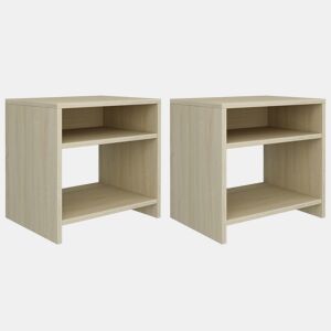 vidaXL Mesas de cabeceira 2 pcs derivados de madeira carvalho sonoma