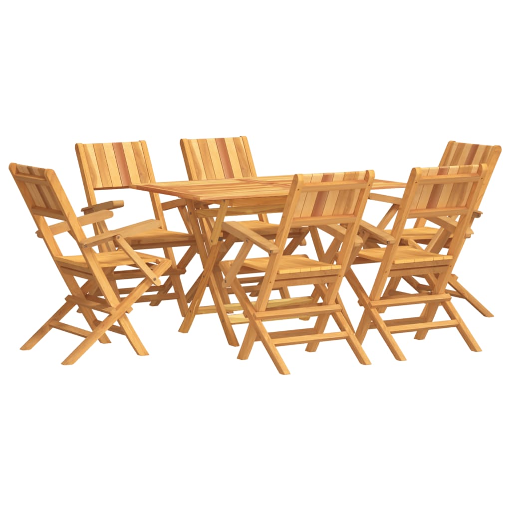 Juego de comedor de jardin 7 piezas madera maciza de teca