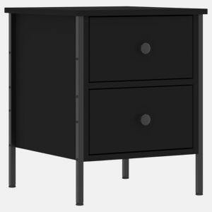 vidaXL Mesa de cabeceira 40x42x50 cm derivados de madeira preto