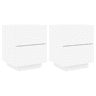 vidaXL Mesas de cabeceira c luzes LED 2 pcs derivados madeira branco