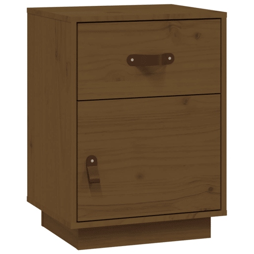 vidaXL Mesas de cabeceira 2 pcs 40x34x55 cm pinho maciço castanho mel