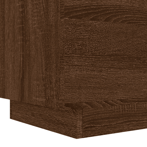 vidaXL Mesa cabeceira c luzes LED derivados madeira carvalho castanho