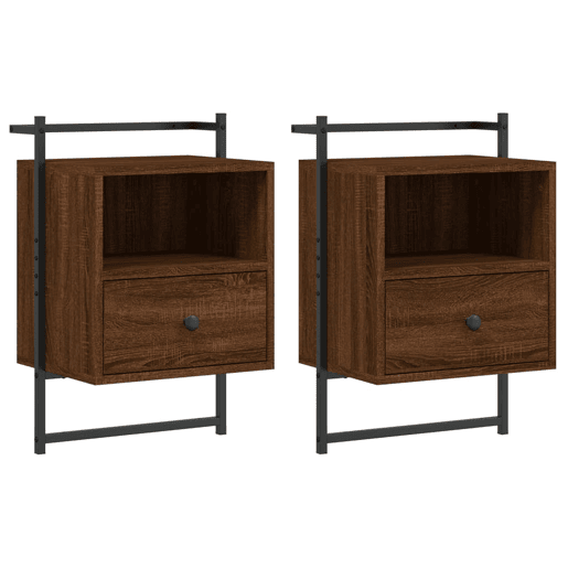 vidaXL Mesas cabeceira 2 pcs 40x30x61 deriv. madeira carvalho castanho vidaXL Mesas cabeceira 2 pcs 40x30x61 deriv. madeira carvalho castanho