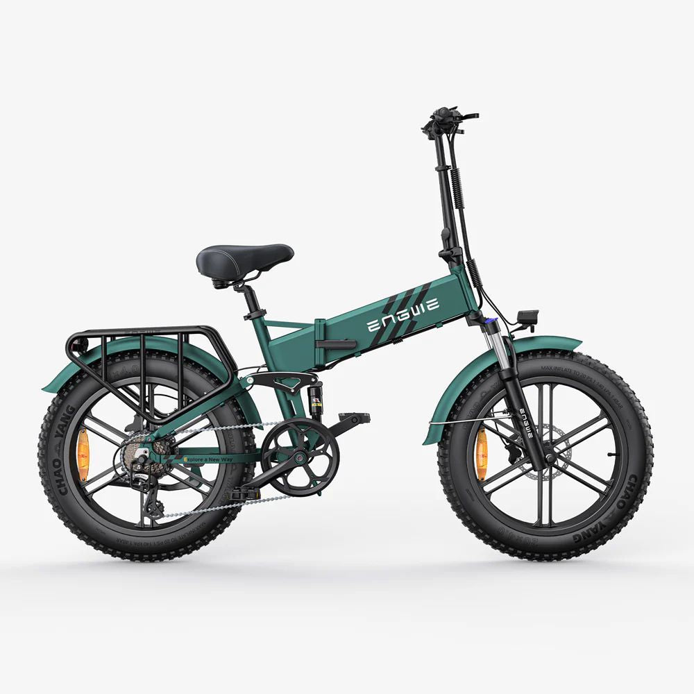 Bicicleta eléctrica engwe engine pro 2.0: motor 750w, batería 52v16ah, autonomía 110km. freno de aceite hidráulico. diseño verde elegante