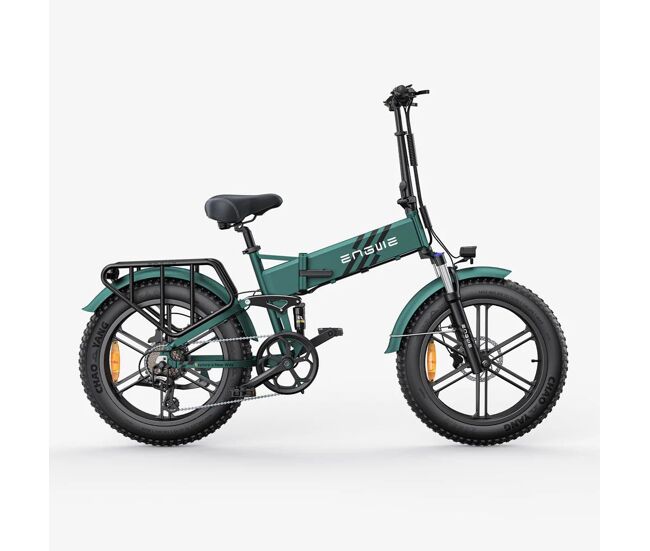 Bicicleta eléctrica engwe engine pro 2.0: motor 750w, batería 52v16ah, autonomía 110km. freno de aceite hidráulico. diseño verde elegante