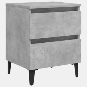 vidaXL Mesa de cabeceira 40x35x50cm derivados de madeira cinza cimento