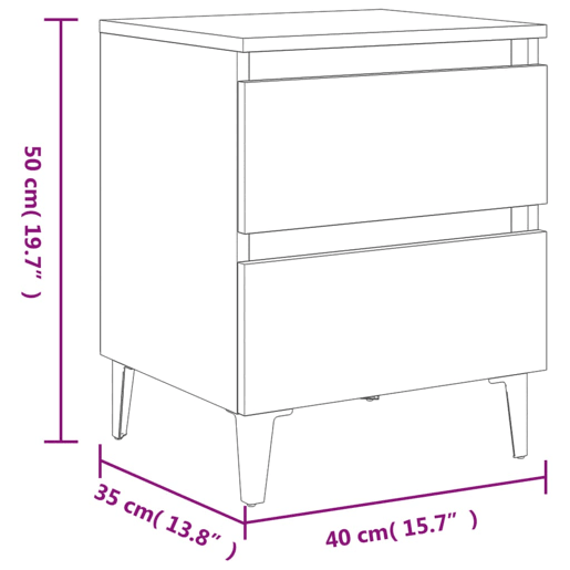 vidaXL Mesa de cabeceira 40x35x50cm derivados de madeira cinza cimento vidaXL Mesa de cabeceira 40x35x50cm derivados de madeira cinza cimento